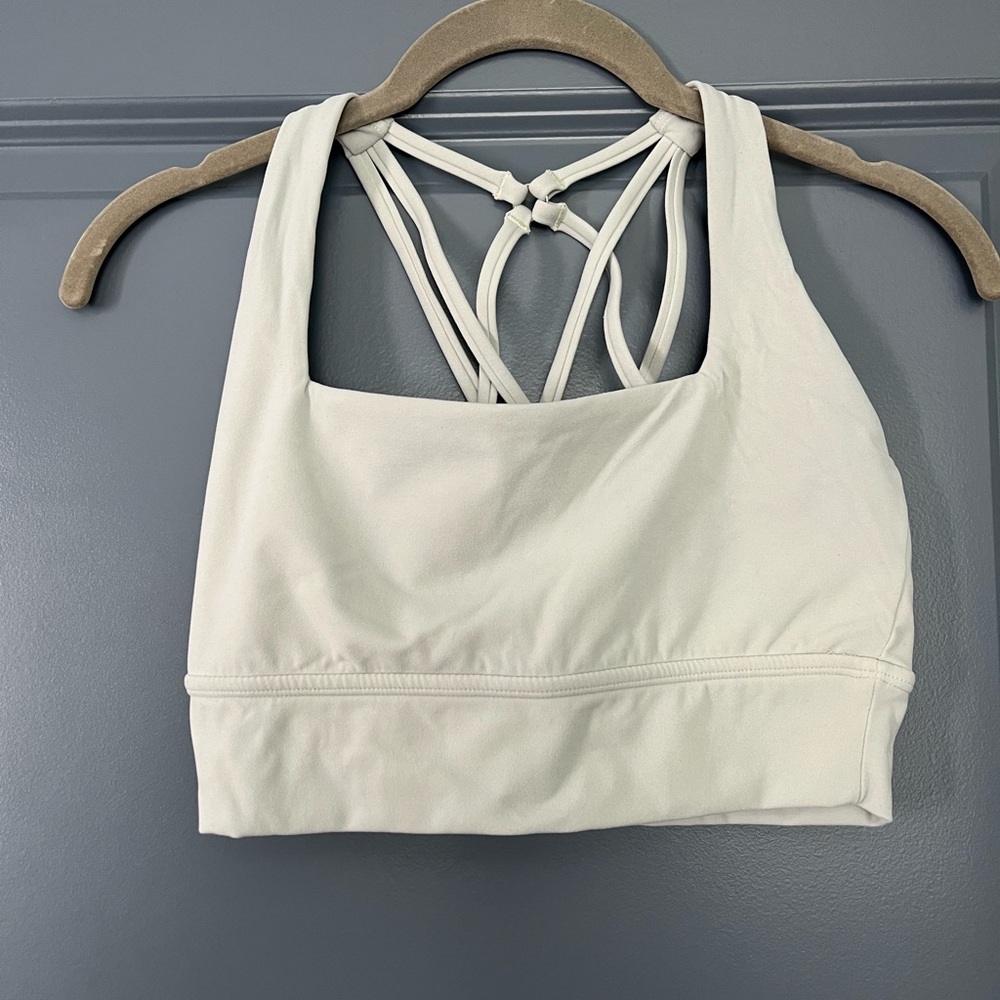 BuffBunny Cream Strappy Sports Bra